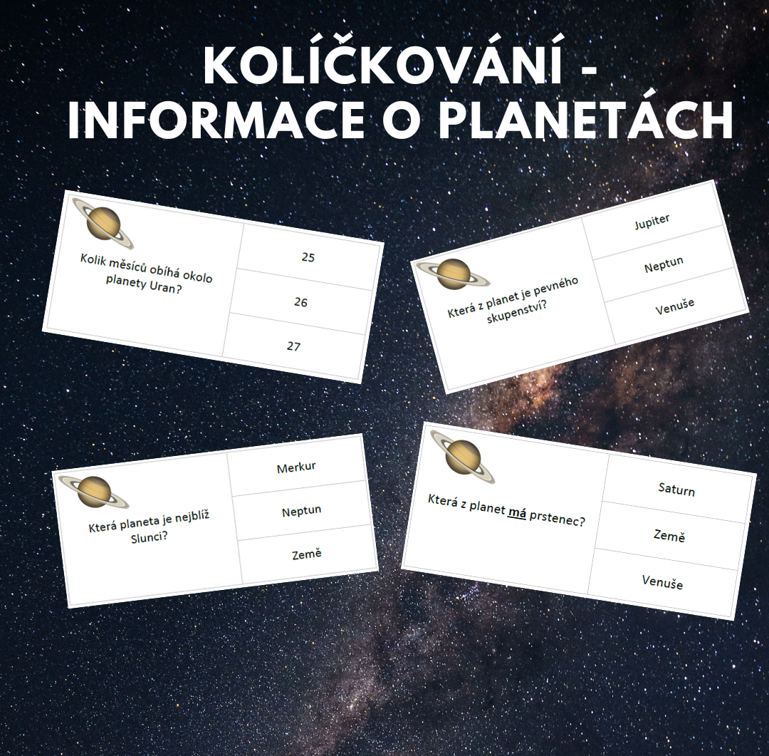 kolíčkování - informace o planetách - Fyzika | UčiteléUčitelům.cz